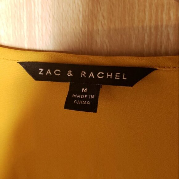 Zac & Rachel Womens Gold Long Sleeve Blouse Medium - Picture 5 of 7